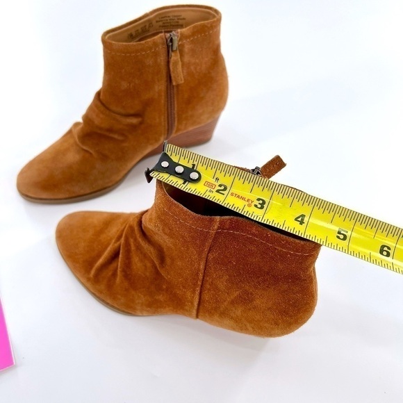Franco Sarto ‘Winston’ Cognac Suede Wedge Ankle Bootie Size 7.5 M - Picture 15 of 15